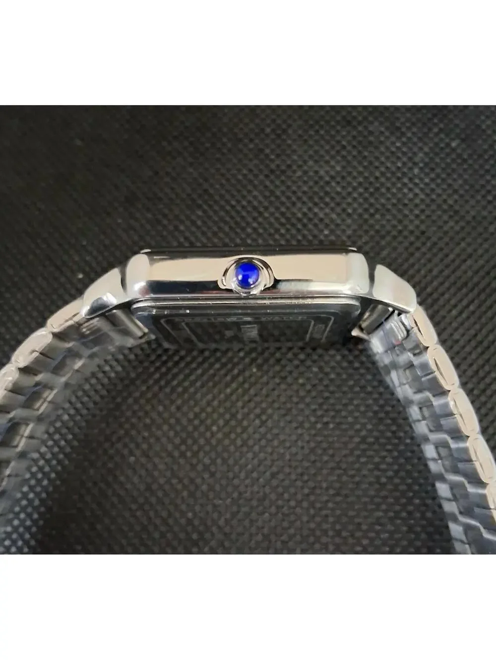 Men's Luxury Square Dial Stainless Satin Black Watch